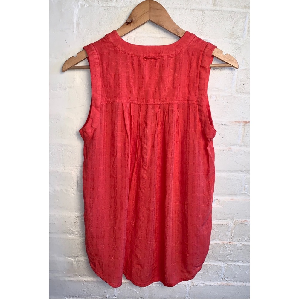 Anthropologie Maeve sunseeker orange button tank - Picture 3 of 11